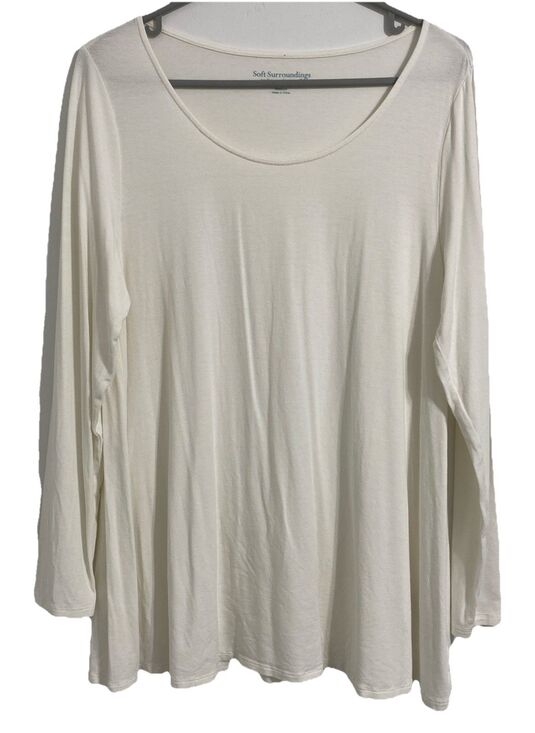 Soft Surroundings Tops - Soft Surroundings Shirt Women's M 8 10 Off White Ivory Long Sleeve Tunic T-shirt